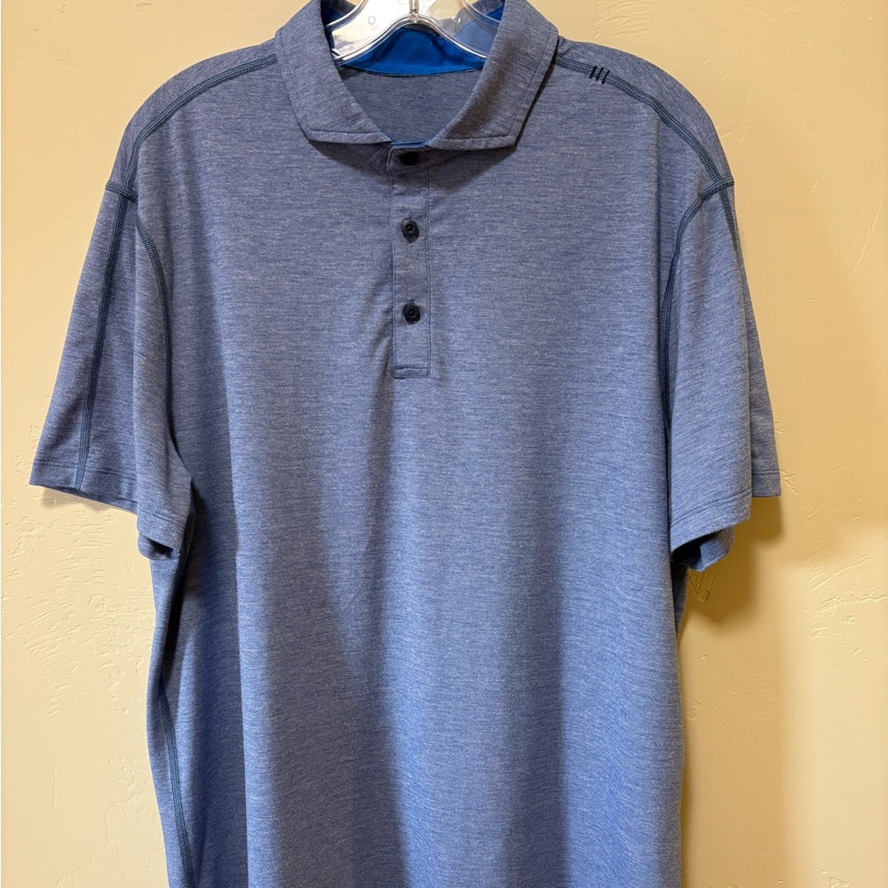Lululemon Metal Vent Tech Polo Shirt Mens Blue Performance Med?